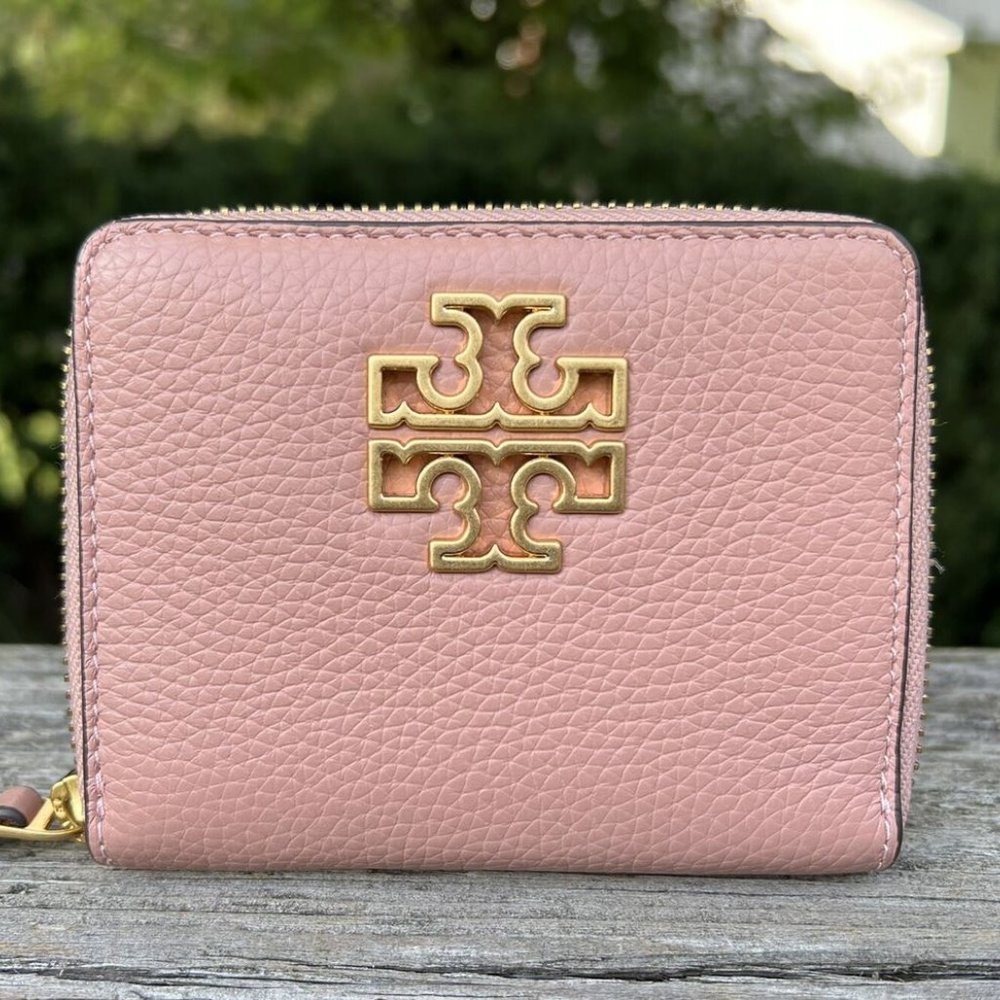 New Tag Tory Burch Britten Medium Wallet Pink Moon